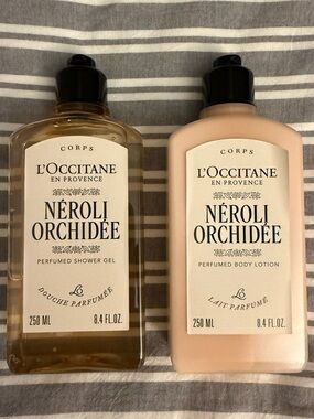 L'OCCITANE Néroli Orchidée Shower Gel & Body Lotion - Amber & Soft Pink